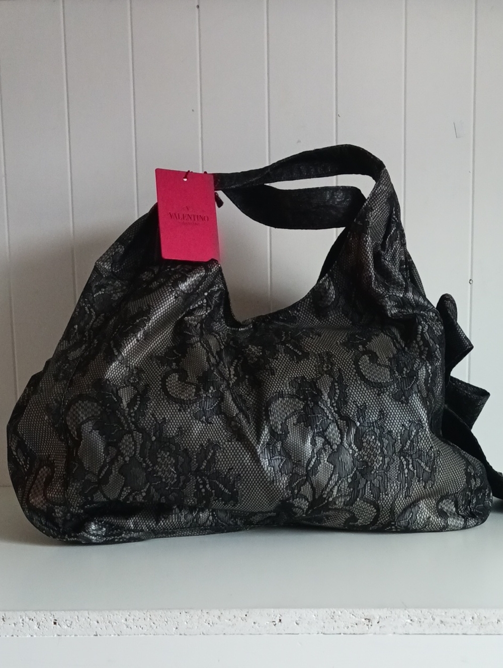 VALENTINO NWT RARE BLK LACE NUAGE HOBO